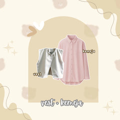 One Set OOTD Hijab Style 3 in 1 Setelan Wanita Kekinian Remaja - LO07