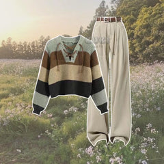 Kuki Outfit - Oneset Wanita 3in1 Outfit Korean Style - KK34