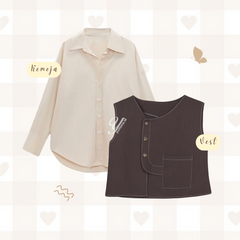 Tawffie One Set Wanita Kekinian Setelan Celana Cutbray Wanita - KA51