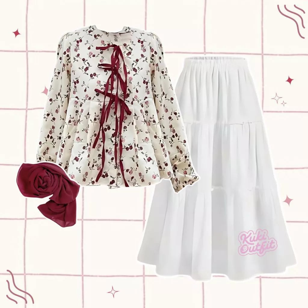 Kenisu Oneset Outfit Wanita Remaja Kuki Outfit Hangout Kekinian - KK230