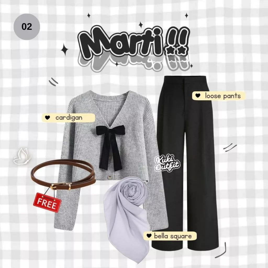 Marfie OOTD 1 Set Pakaian Wanita Setelan Rok Kekinian - KK227