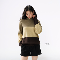 KUKI OUTFIT - Selene Sweater Rajut Wanita Oversize Longsleeve Soft Knit