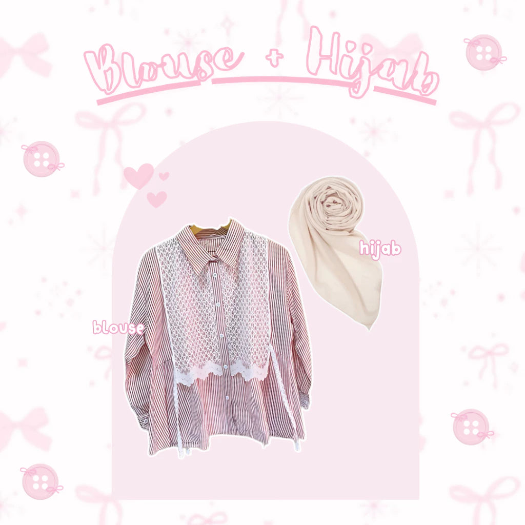 Oneset Outfit Pink Remaja Set OOTD Wanita Cute Kekinian - LO29
