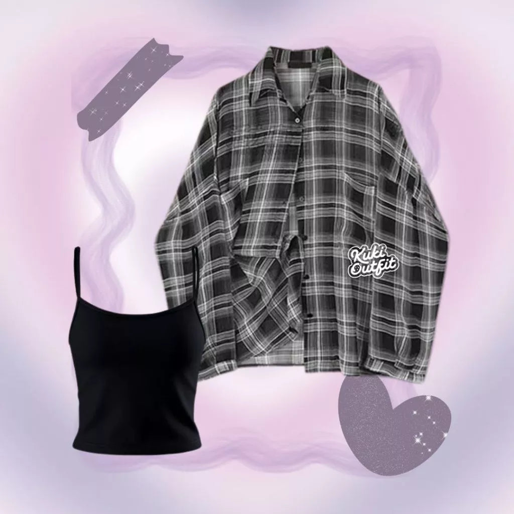 Setelan Y2K Oneset 3in1 Korean Streetwear - KK219