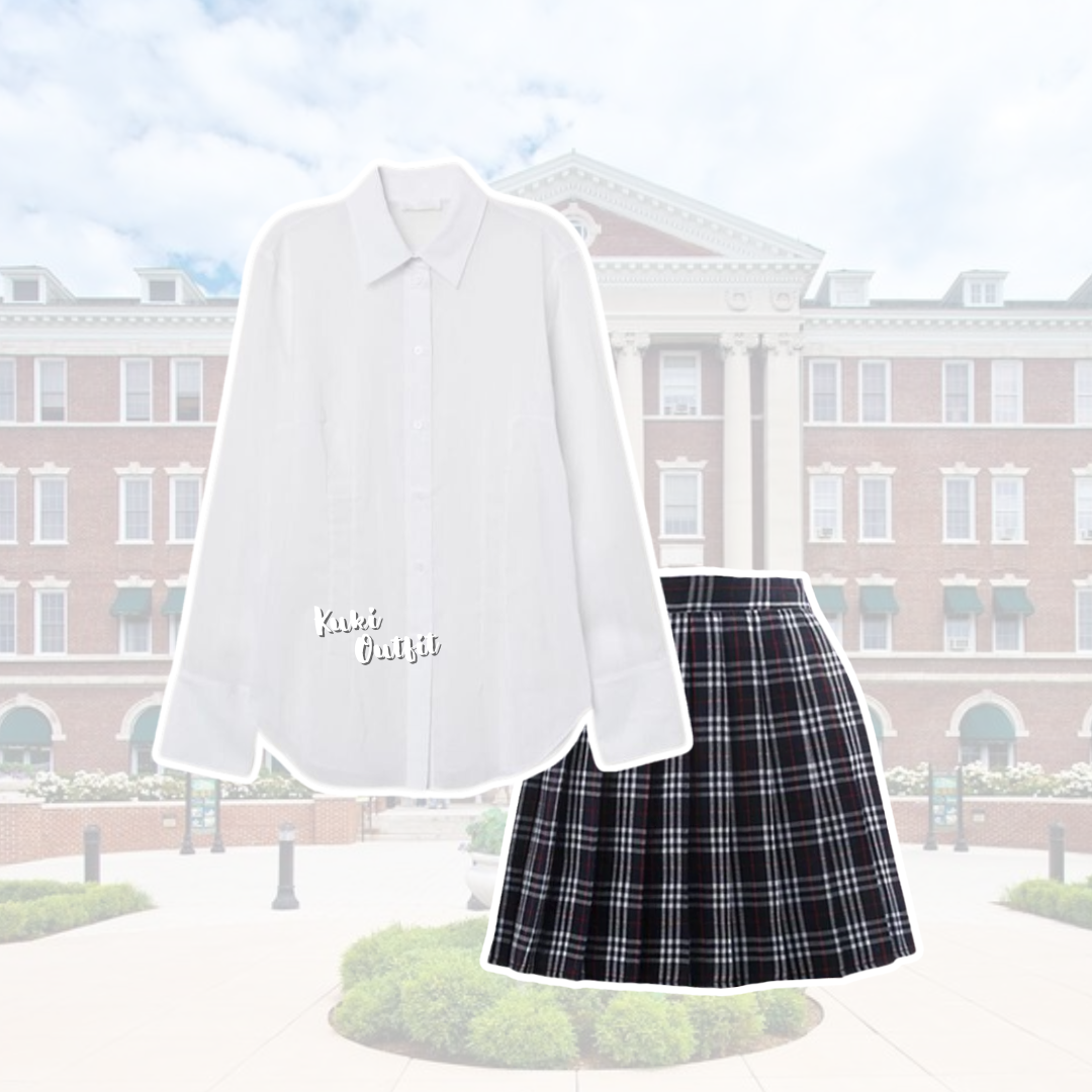 Outfit American School Yearbook OOTD Style - KK203