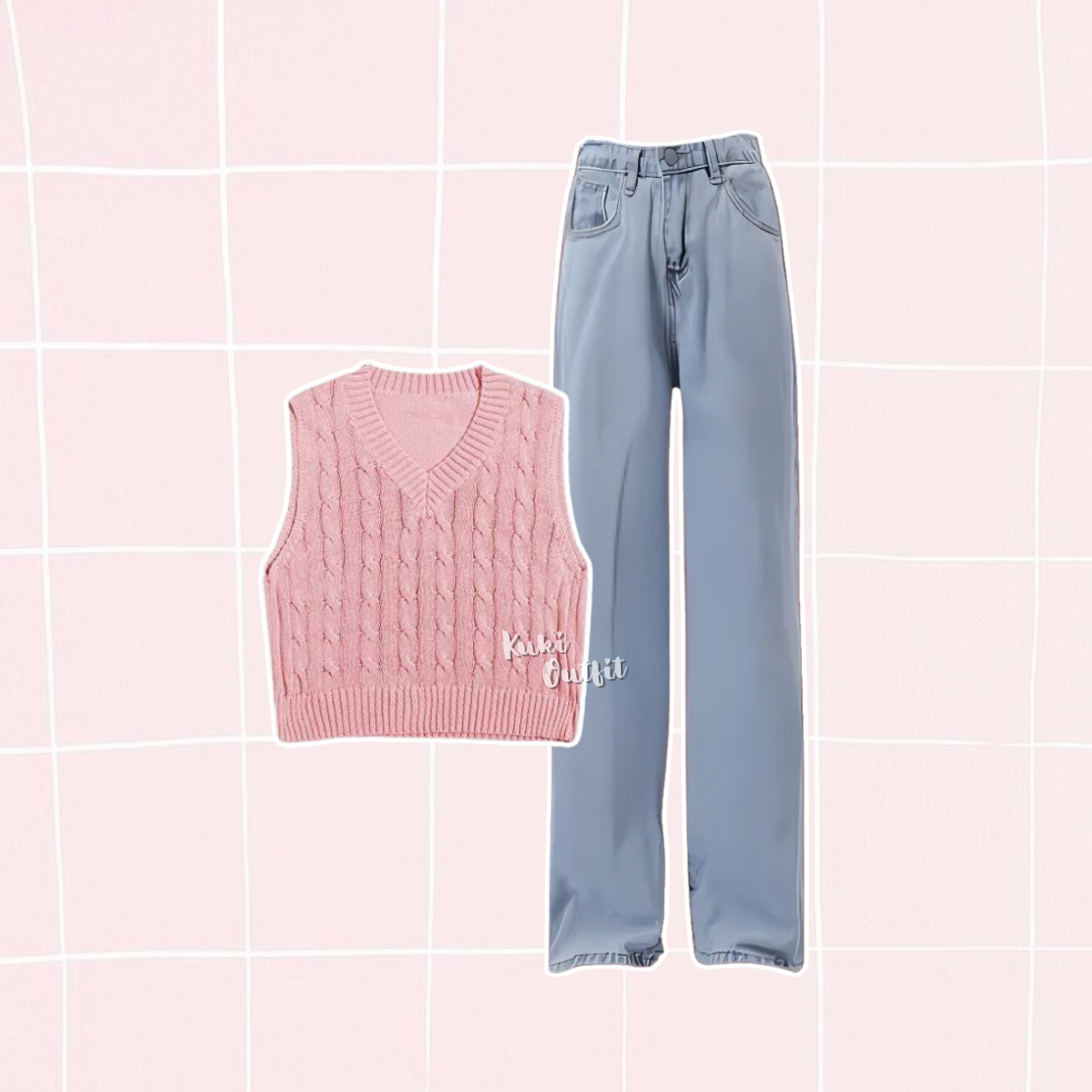 1 Set Outfit Wanita Oneset Anak Perempuan Korean Style - KK174