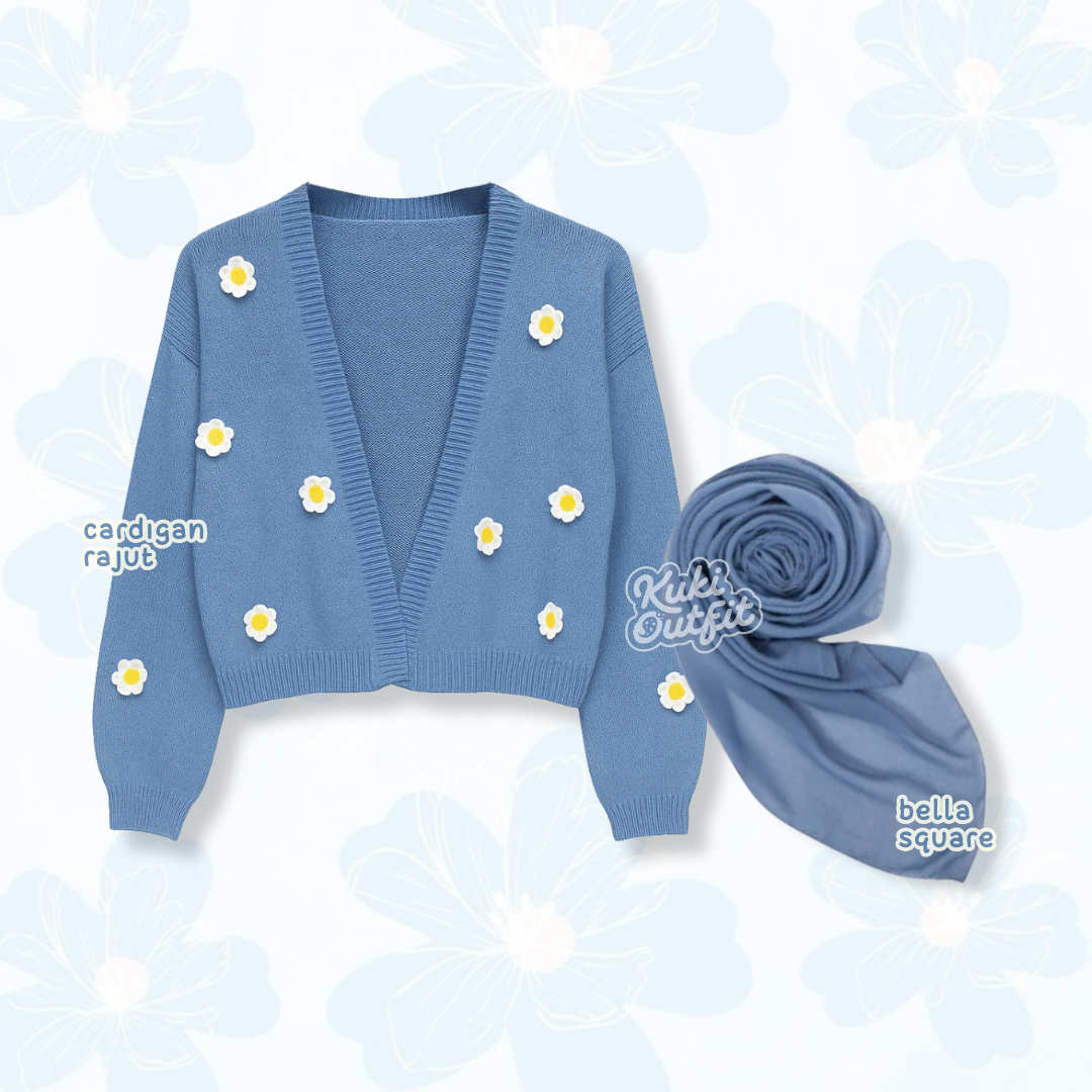Luna One Set Floral Dress Outfit Korea Style Remaja Dewasa - KA38