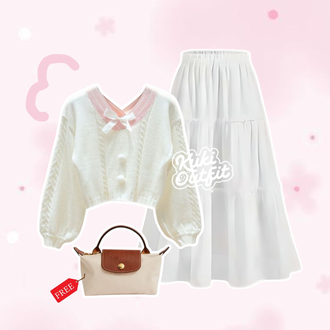 Oneset Premium FREE TAS Rok dan Atasan Wanita Korean Style - KK217