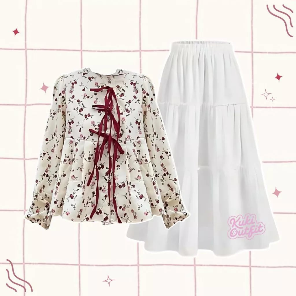 Kenisu Oneset Outfit Wanita Remaja Kuki Outfit Hangout Kekinian - KK230