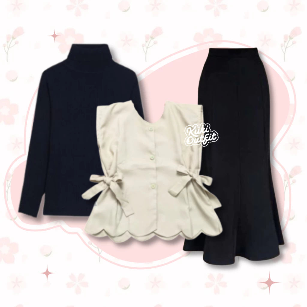 Zarena One Set Vest Style Paket OOTD Outfit Vintage Wanita - KA32
