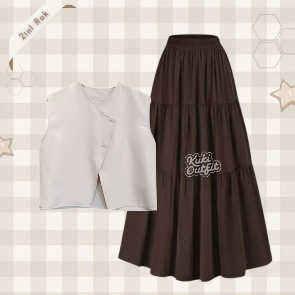 Dyna One Set OOTD Hijab Style 3 in 1 Setelan Wanita Kekinian Remaja - KK229