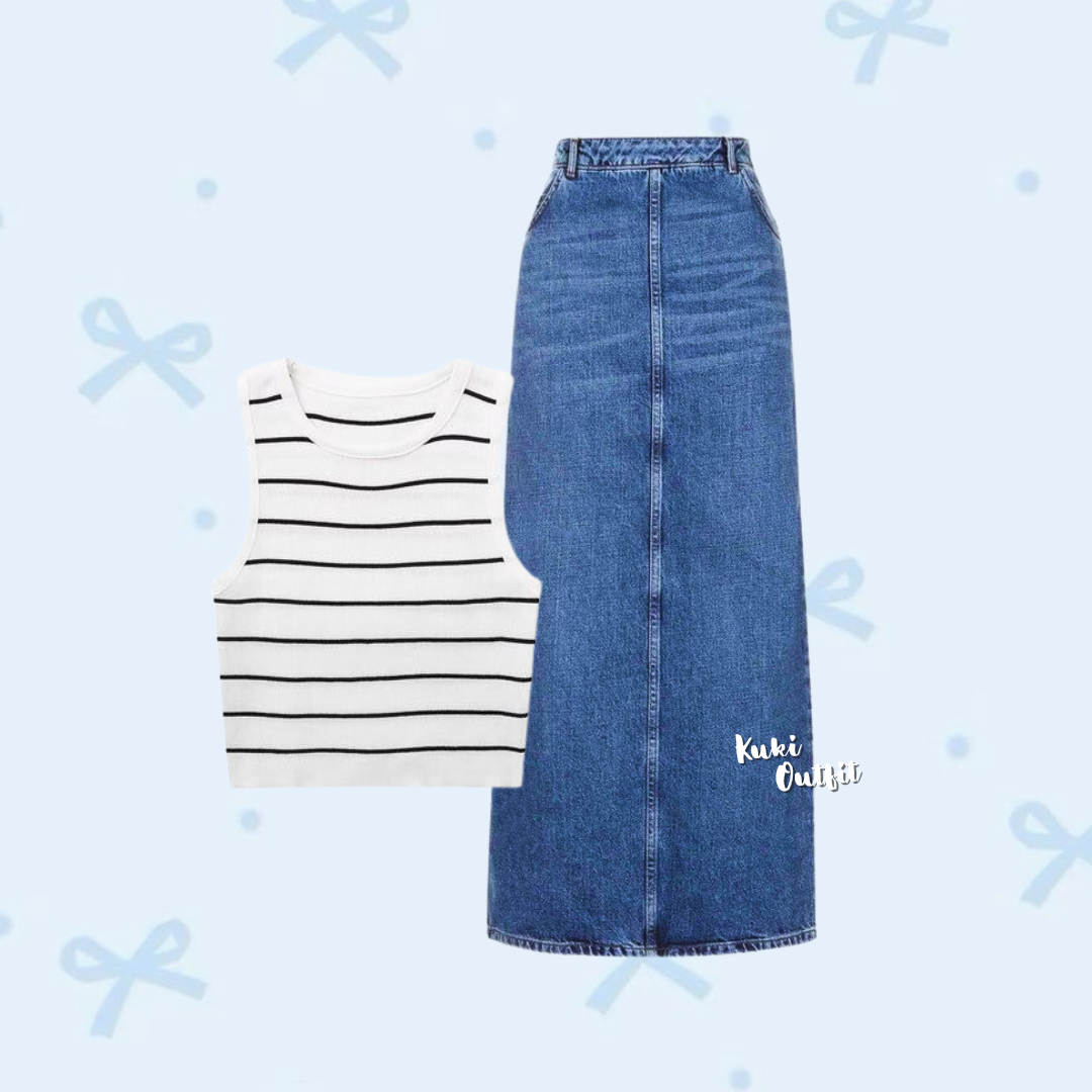 Outfit Set 3in1 Korean Style OOTD Santai - KK190