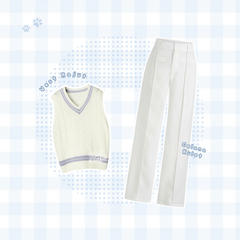Sean Baju One Set Wanita Korean Style Rompi Setelan - KK248