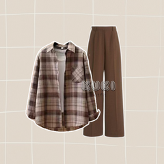 One Set Wanita Kekinian Oneset 3in1 Style Flanel - KK07