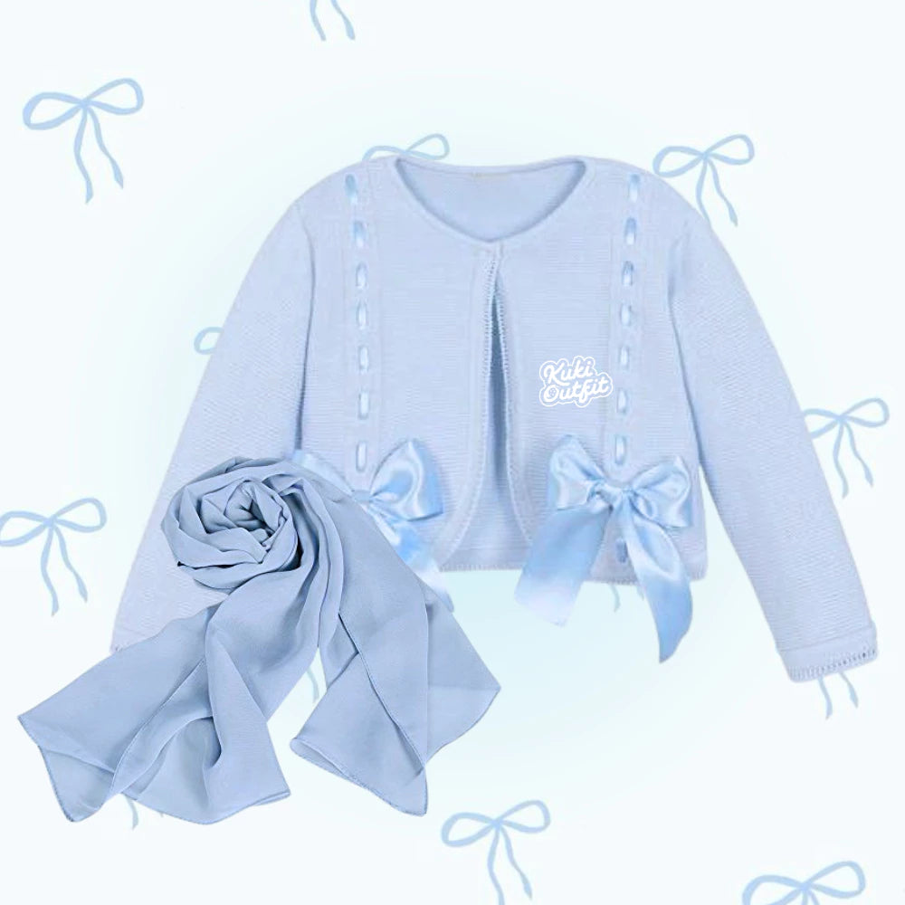 Oneset Cardigan Blue Cute Style Outfit - KK220