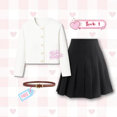 Savella One Set Blazer 3in1 Outfit Korea Style Wanita Paket OOTD - KA33