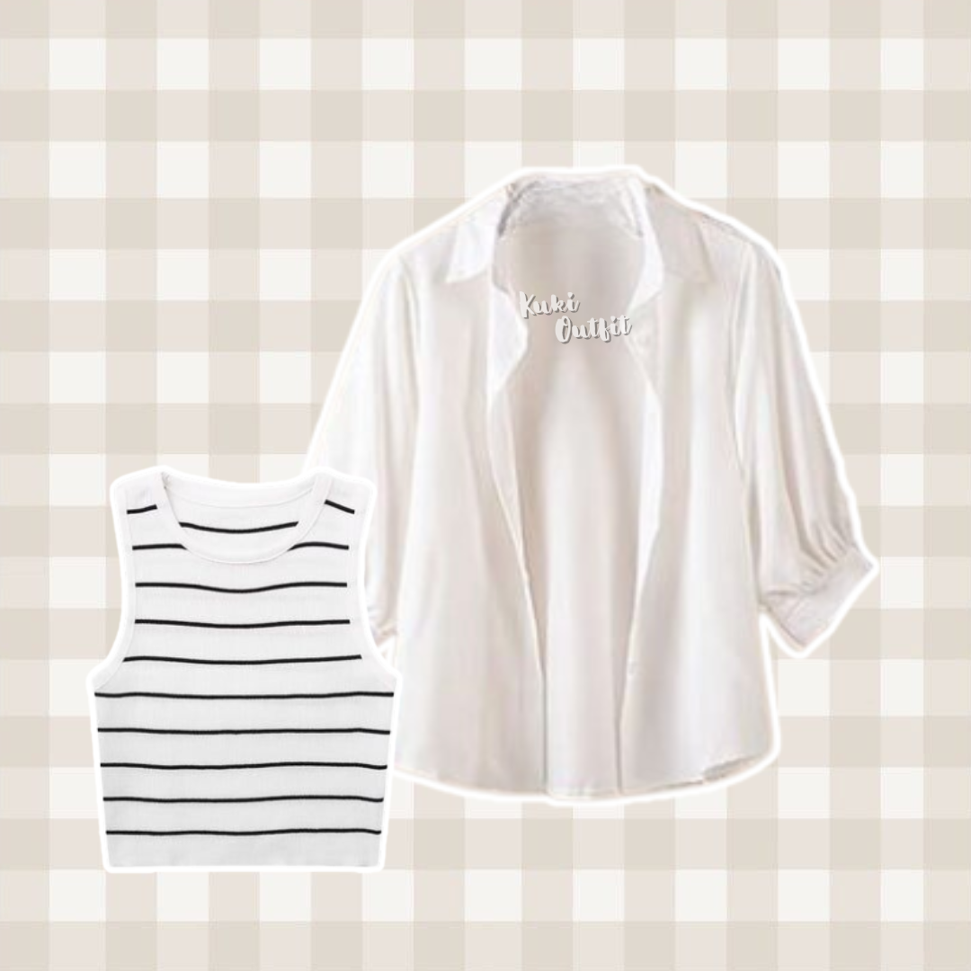 Oneset Korean Style 3in1 Outfit Kekinian - KK208