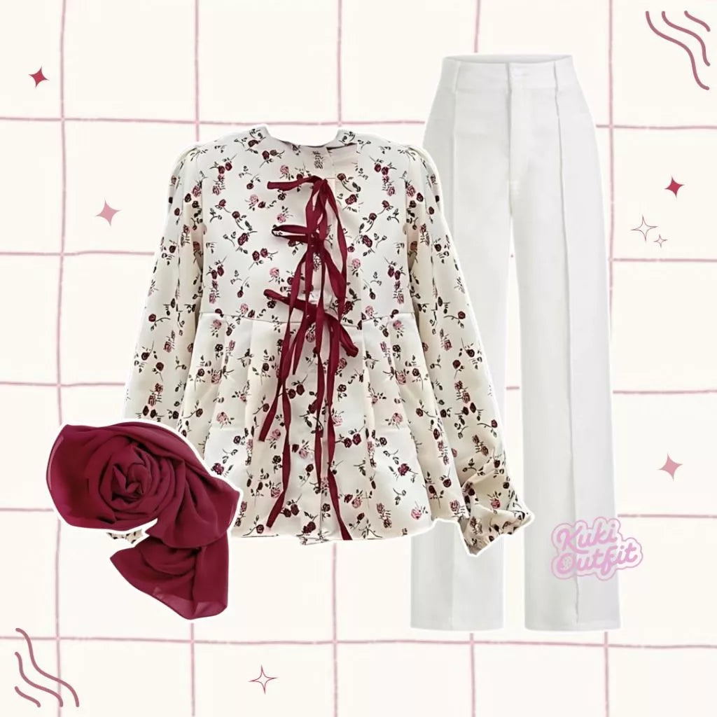 Kenisu Oneset Outfit Wanita Remaja Kuki Outfit Hangout Kekinian - KK230