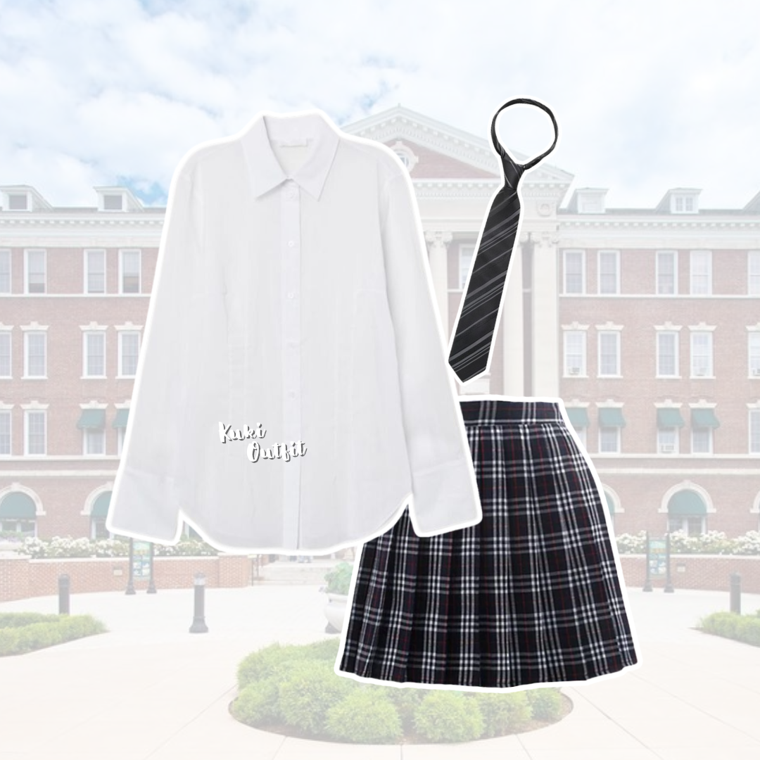 Outfit American School Yearbook OOTD Style - KK203