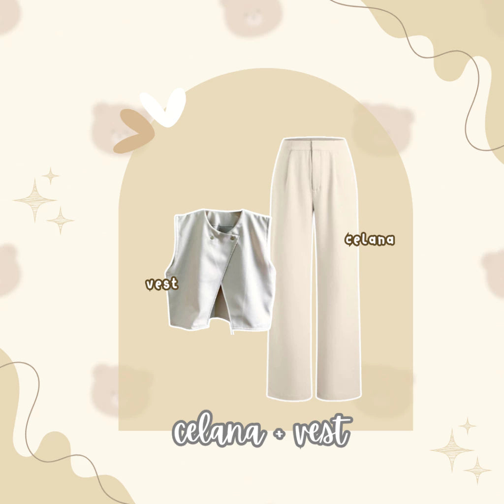 One Set OOTD Hijab Style 3 in 1 Setelan Wanita Kekinian Remaja - LO07