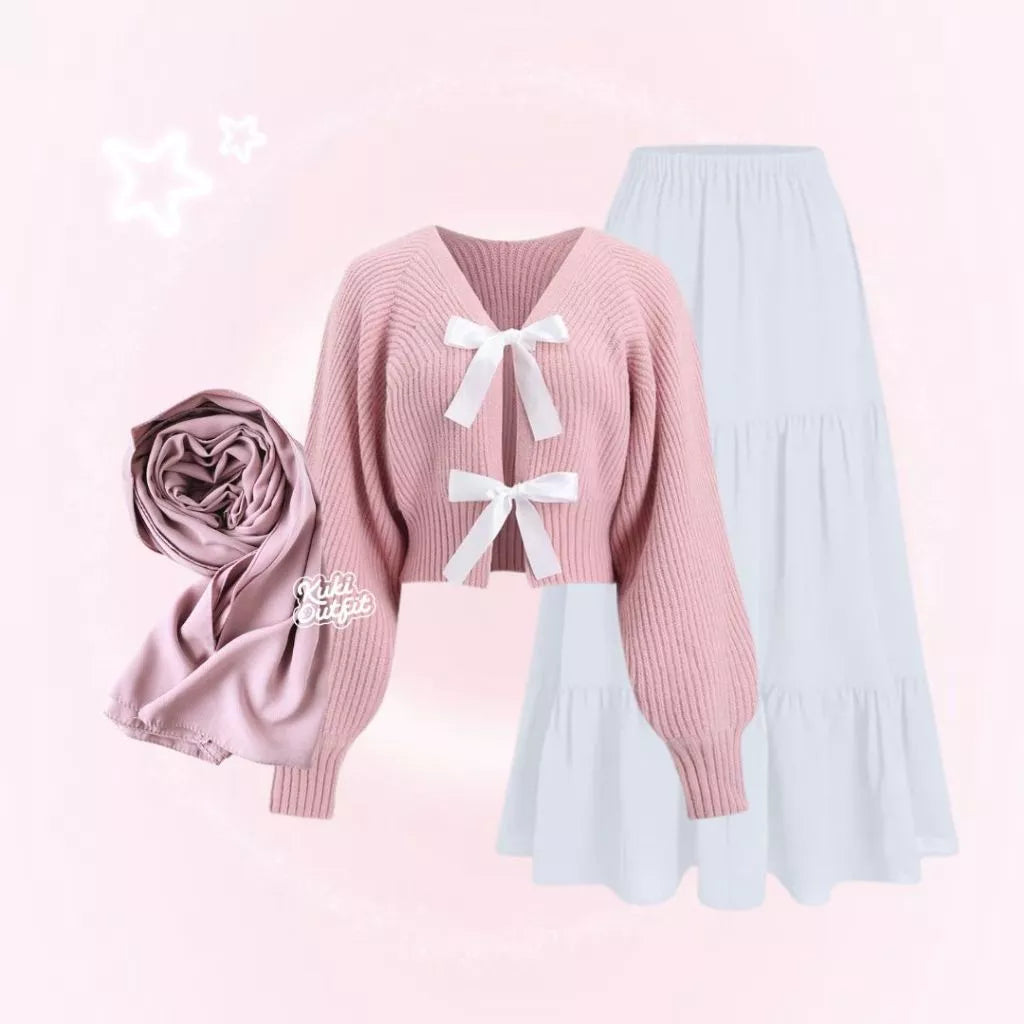 Litta Oneset OOTD Remaja Rok Jeans Setelan Liburan - KK224