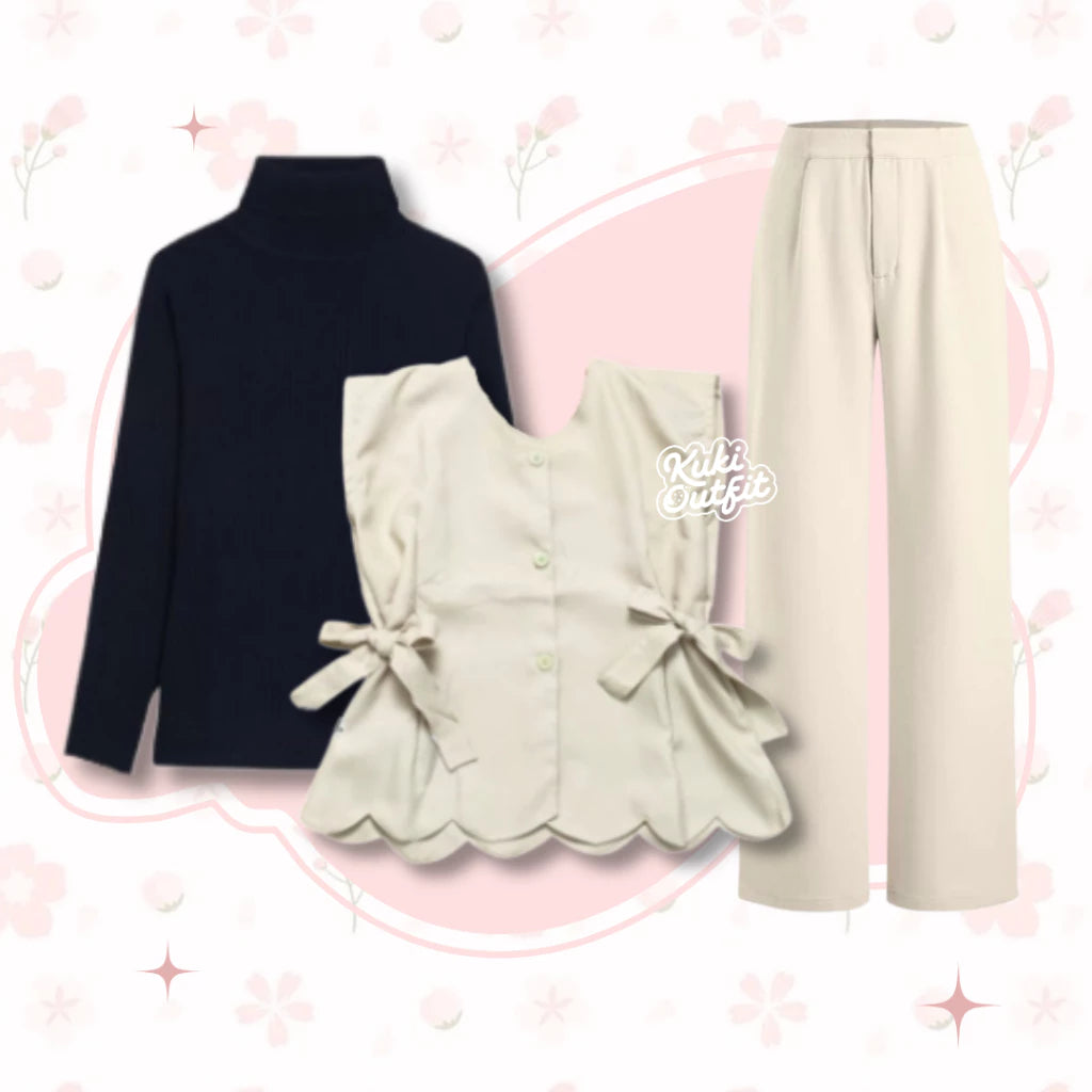 Zarena One Set Vest Style Paket OOTD Outfit Vintage Wanita - KA32