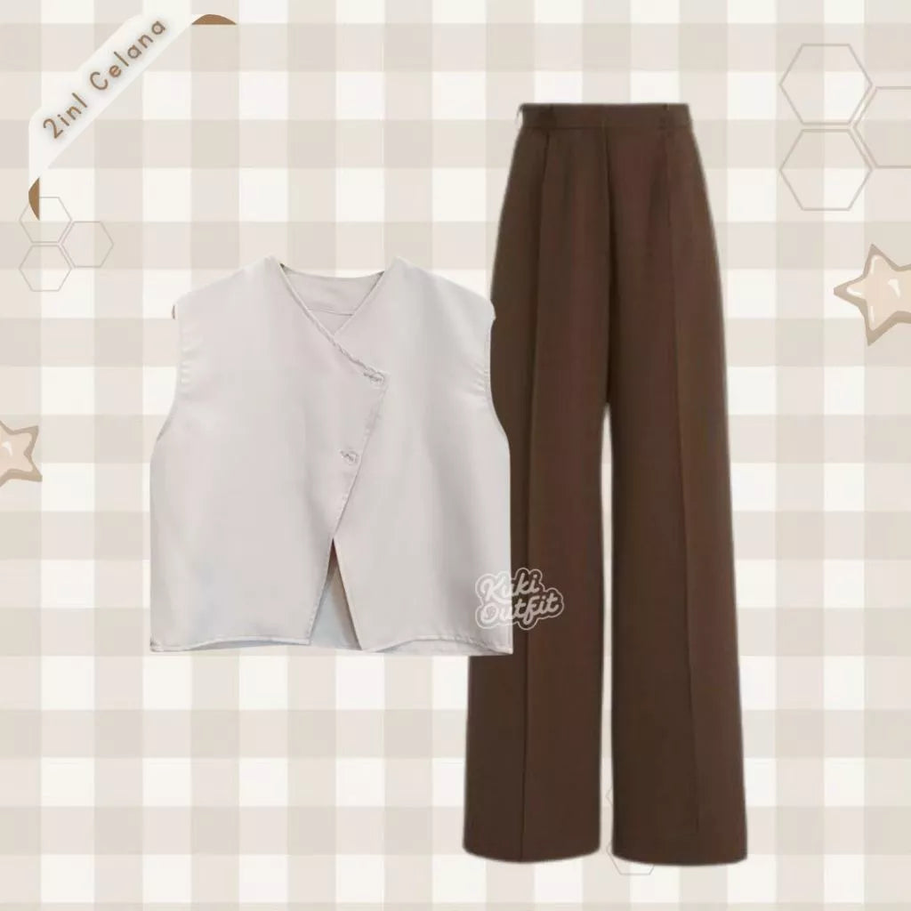 Dyna One Set OOTD Hijab Style 3 in 1 Setelan Wanita Kekinian Remaja - KK229