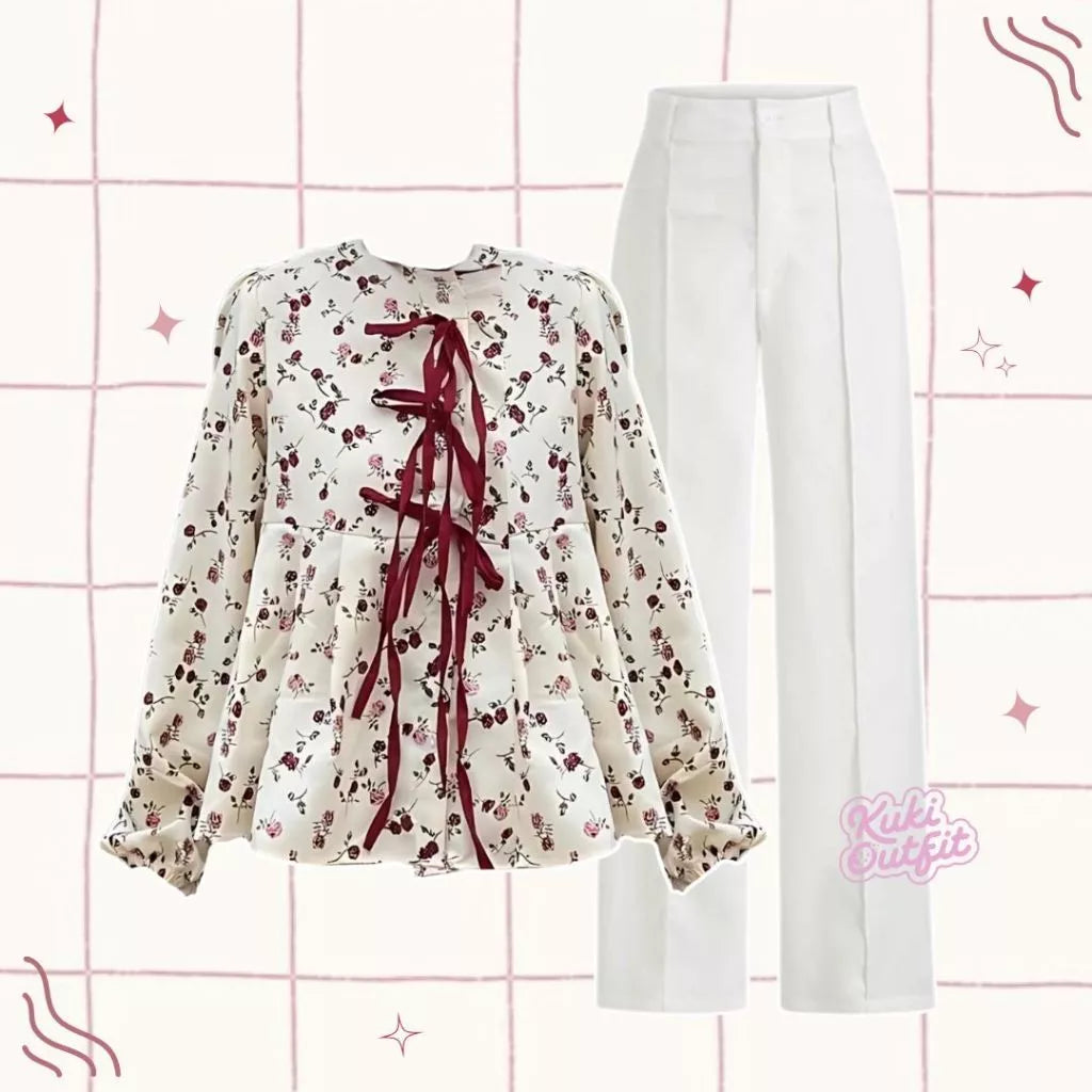 Kenisu Oneset Outfit Wanita Remaja Kuki Outfit Hangout Kekinian - KK230