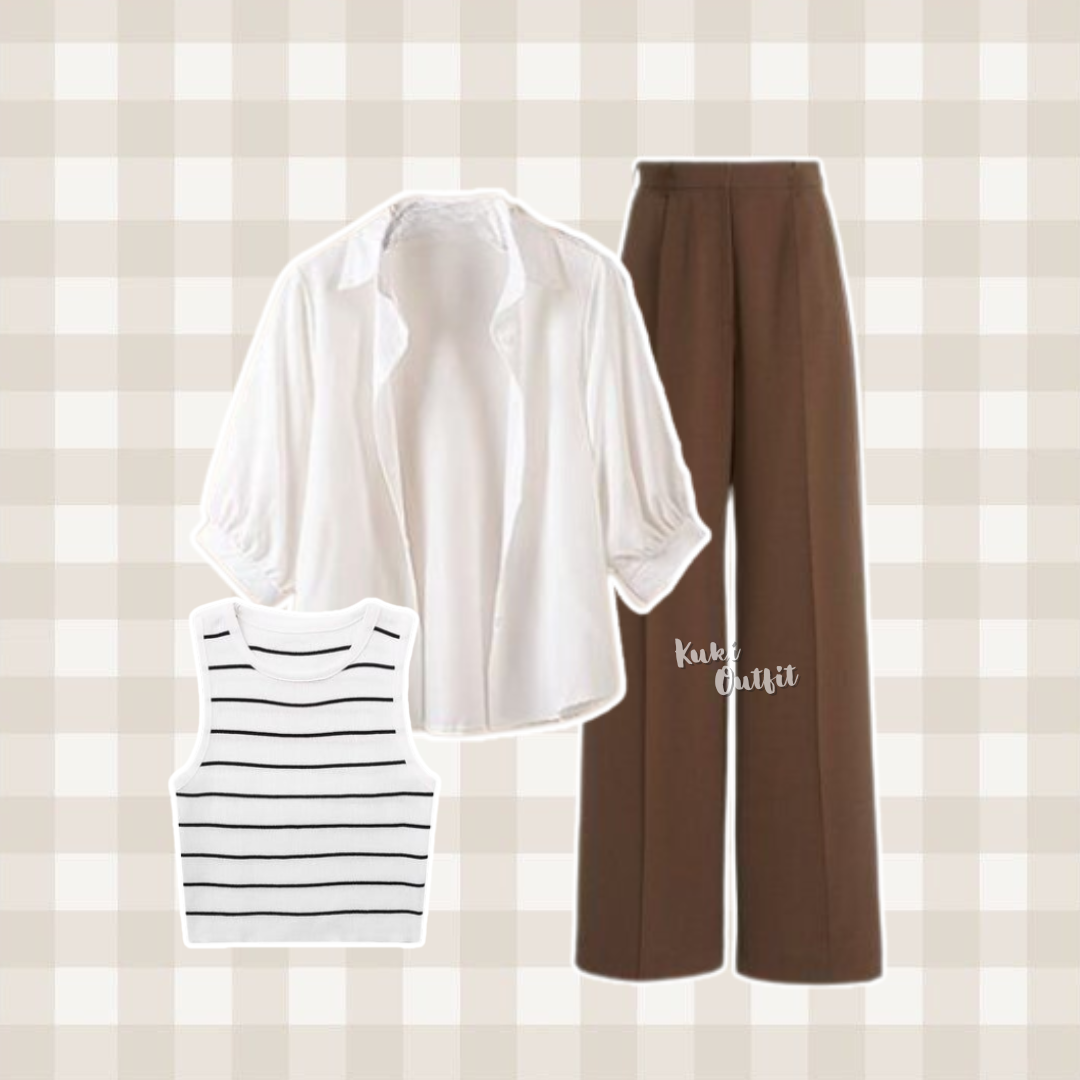 Oneset Korean Style 3in1 Outfit Kekinian - KK208