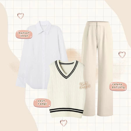 Xia Oneset Baju Wanita Korean Style Setelan Wanita Kekinian - Z45