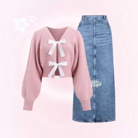 Litta Oneset OOTD Remaja Rok Jeans Setelan Liburan - KK224