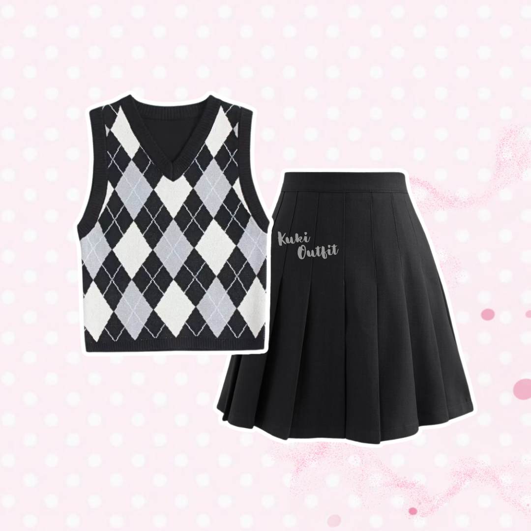 Oneset 4in1 Outfit American School Style - KK200