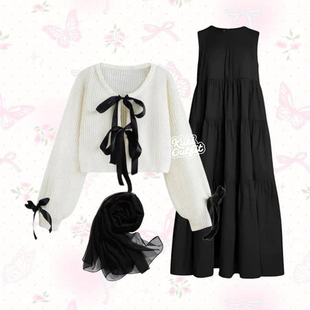 Kuki Outfit One Set Korean Style Remaja Wanita Kekinian - KA35