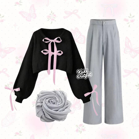 Kuki Outfit One Set Korean Style Remaja Wanita Kekinian - KA35