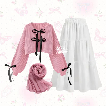 Kuki Outfit One Set Korean Style Remaja Wanita Kekinian - KA35