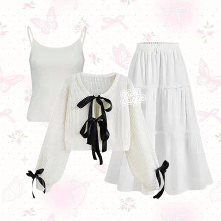 Kuki Outfit One Set Korean Style Remaja Wanita Kekinian - KA35