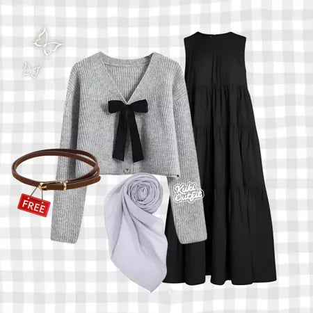 Marfie OOTD 1 Set Pakaian Wanita Setelan Rok Kekinian - KK227