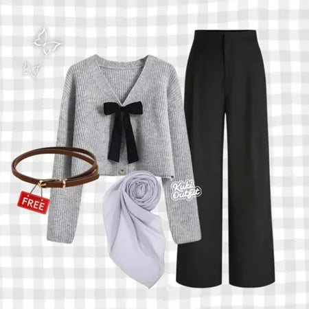 Marfie OOTD 1 Set Pakaian Wanita Setelan Rok Kekinian - KK227
