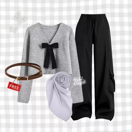 Marfie OOTD 1 Set Pakaian Wanita Setelan Rok Kekinian - KK227